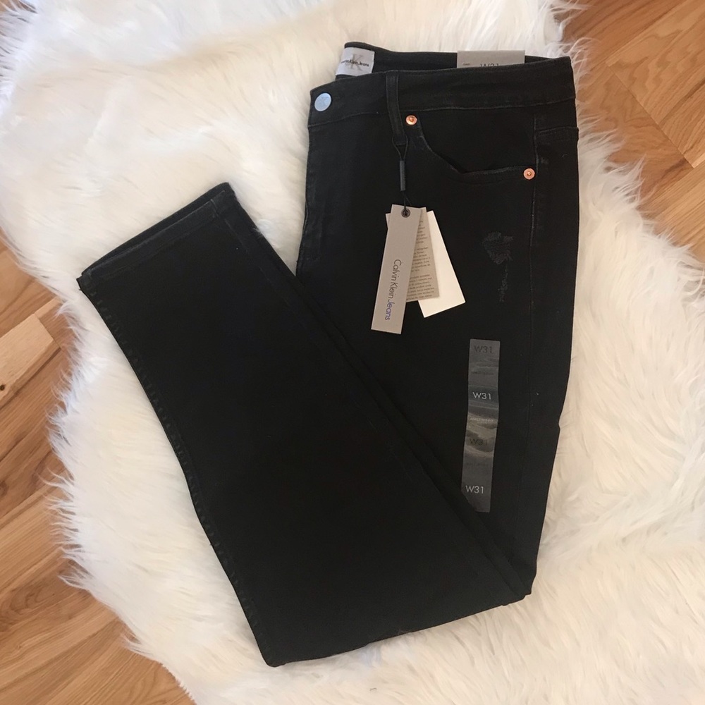 CALVIN KLEIN Black Ankle Skinny Stretch Jeans